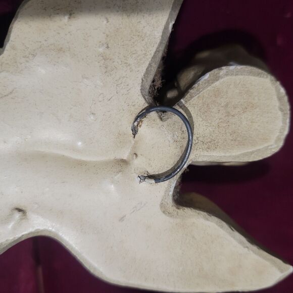 Vintage Cherub Pair Chalk Ware Plaster Wall Decor Hollywood Regency Gold Tone MC - Picture 8 of 16